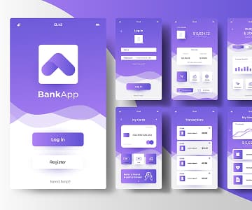 Banking app tabs